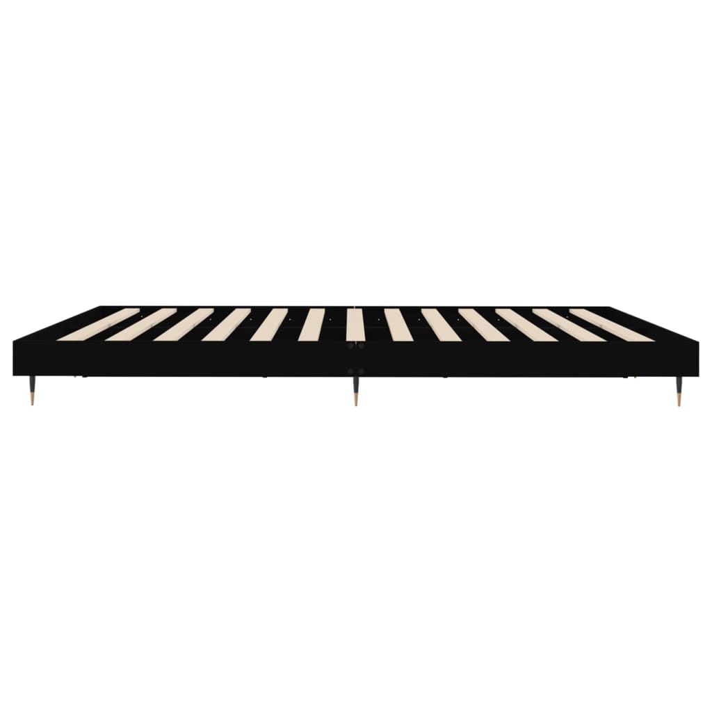 Okvir za krevet crni 200 x 200 cm konstruirano drvo
