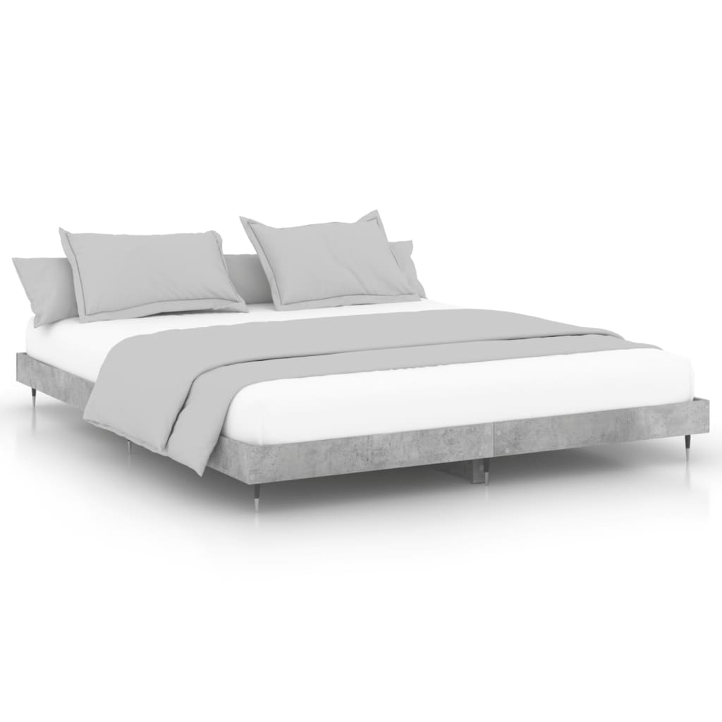 Okvir kreveta boja betona 200x200 cm od konstruiranog drva