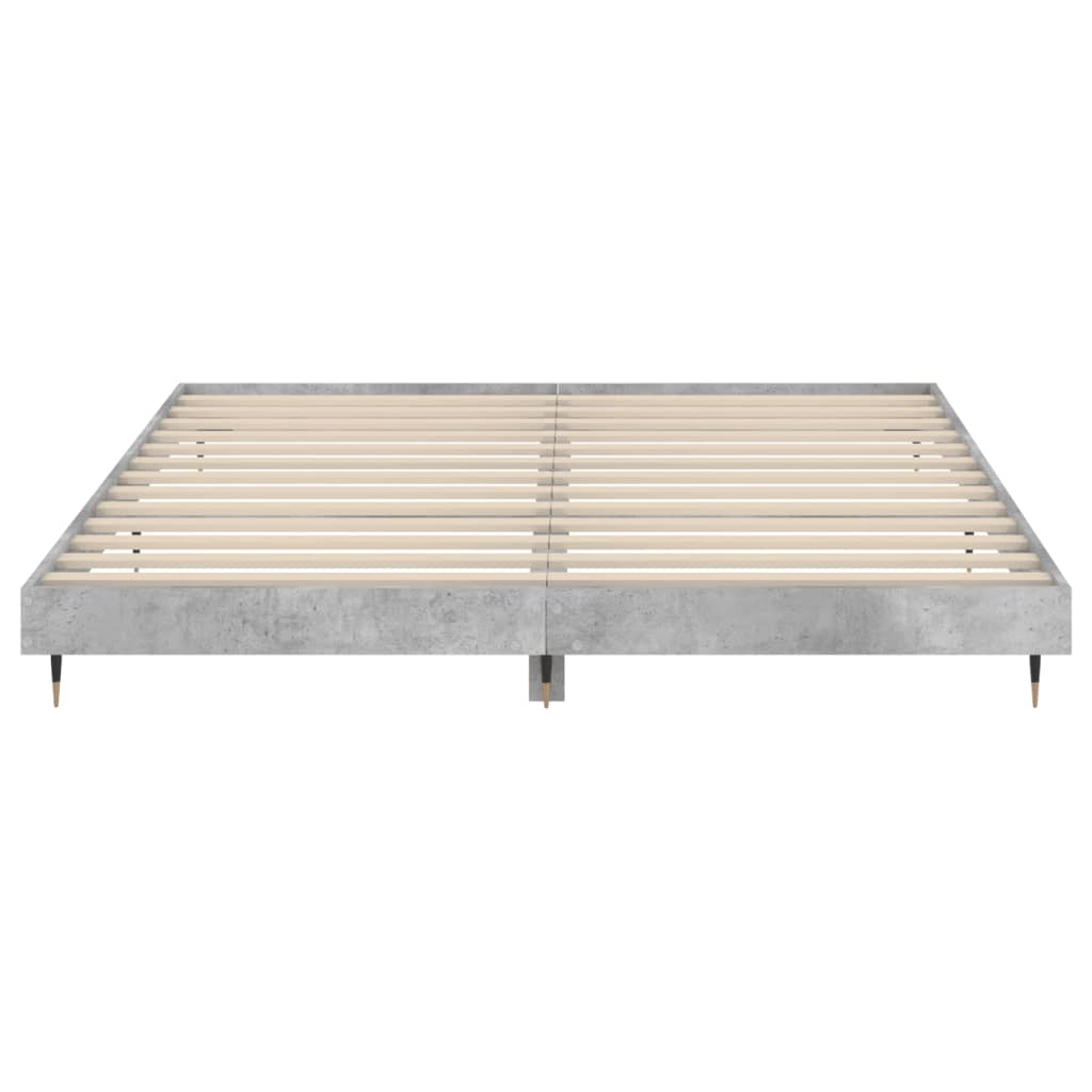 Okvir kreveta boja betona 200x200 cm od konstruiranog drva