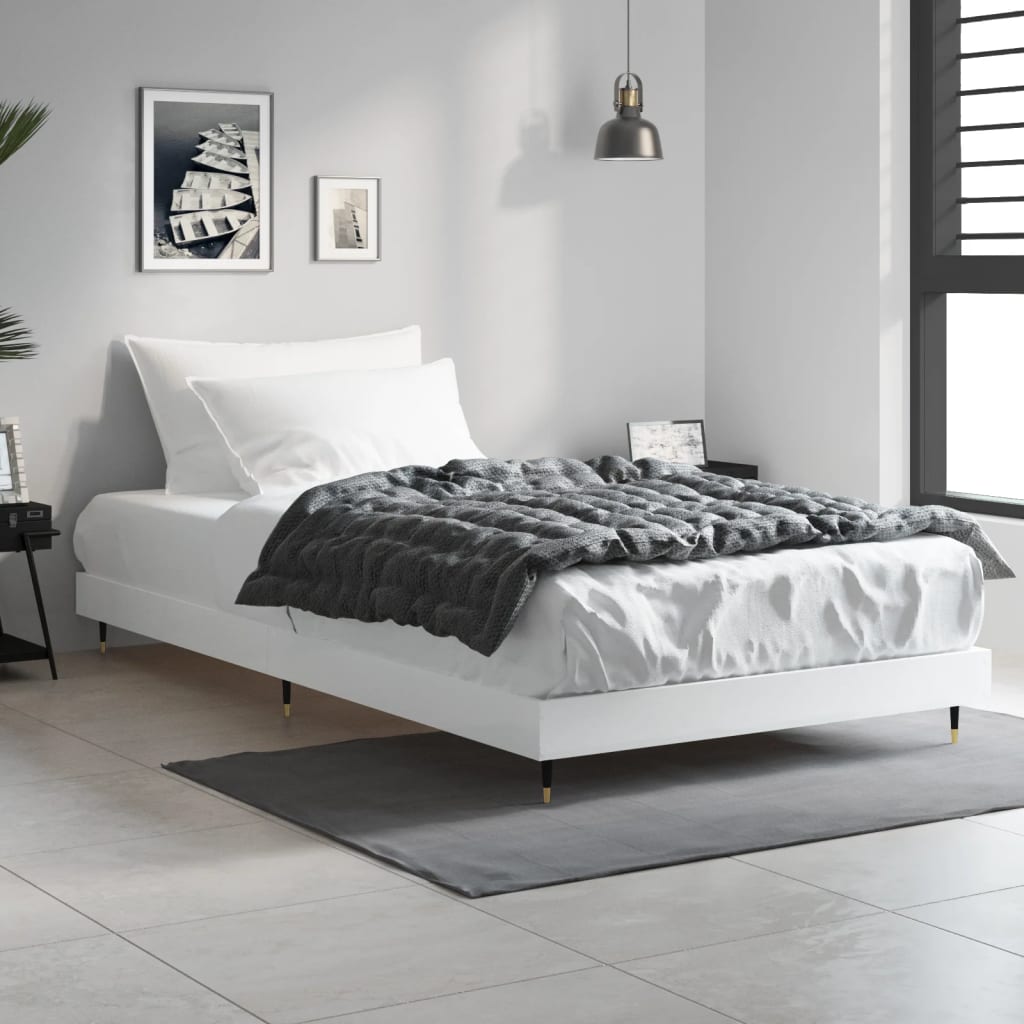 Okvir za krevet bijeli 90x200 cm konstruirano drvo