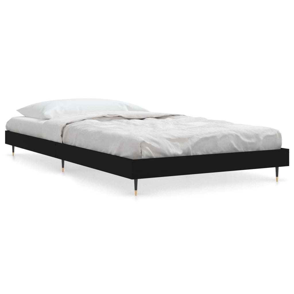Okvir za krevet crni 90x200 cm konstruirano drvo