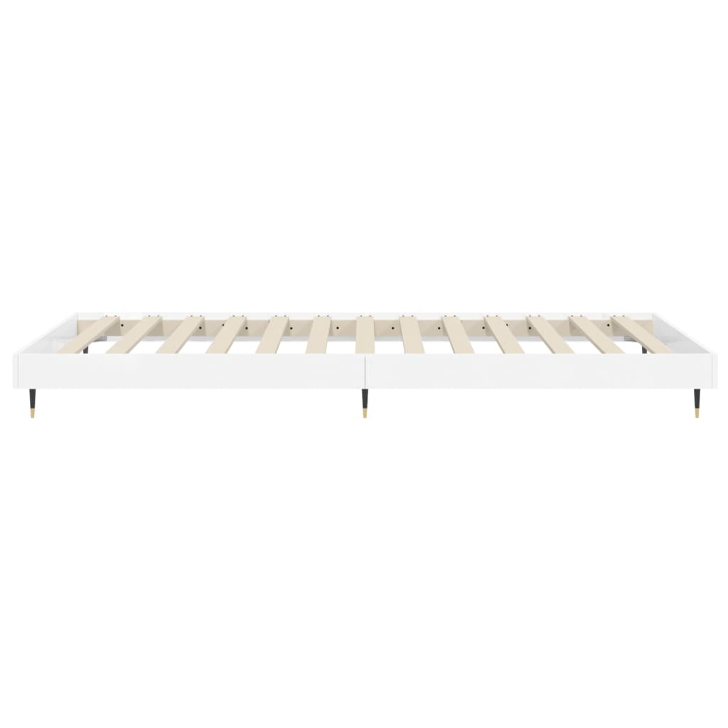 Okvir za krevet visoki sjaj bijeli 90x190 cm konstruirano drvo