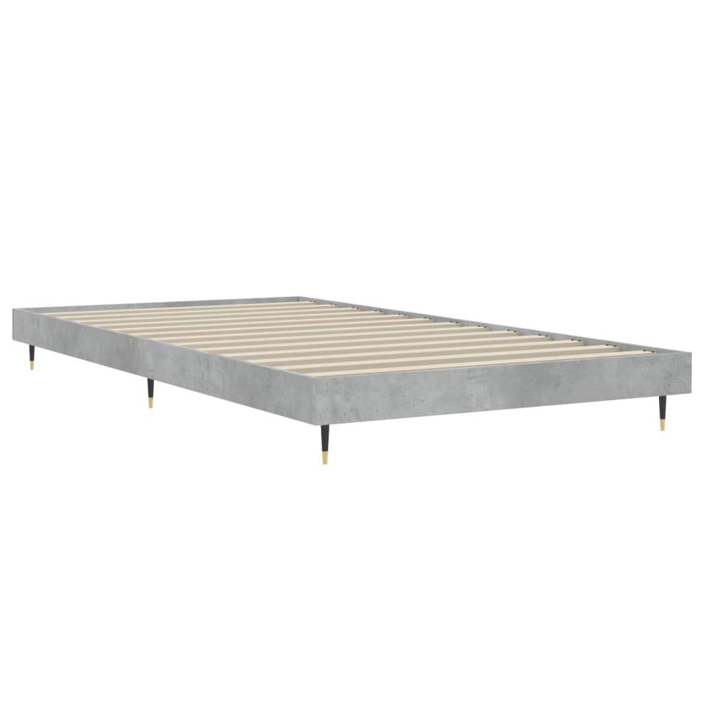 Okvir kreveta boja betona 90 x 190 cm od konstruiranog drva