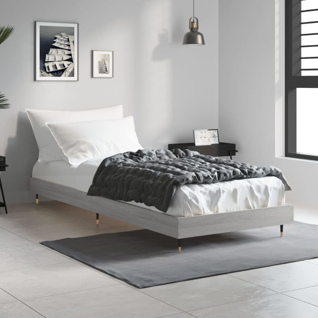 Okvir za krevet boja hrasta 75 x 190 cm od konstruiranog drva