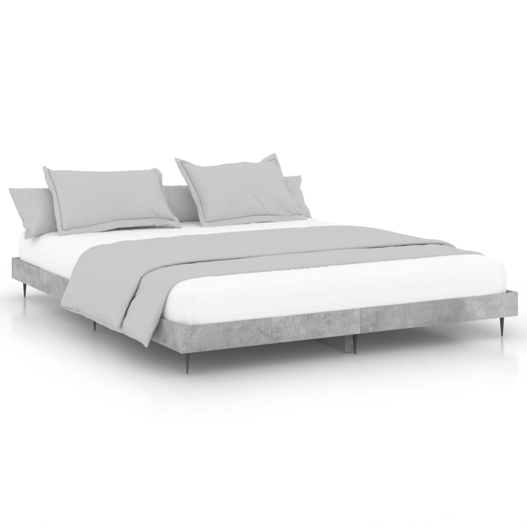 Okvir kreveta boja betona 200x200 cm od konstruiranog drva