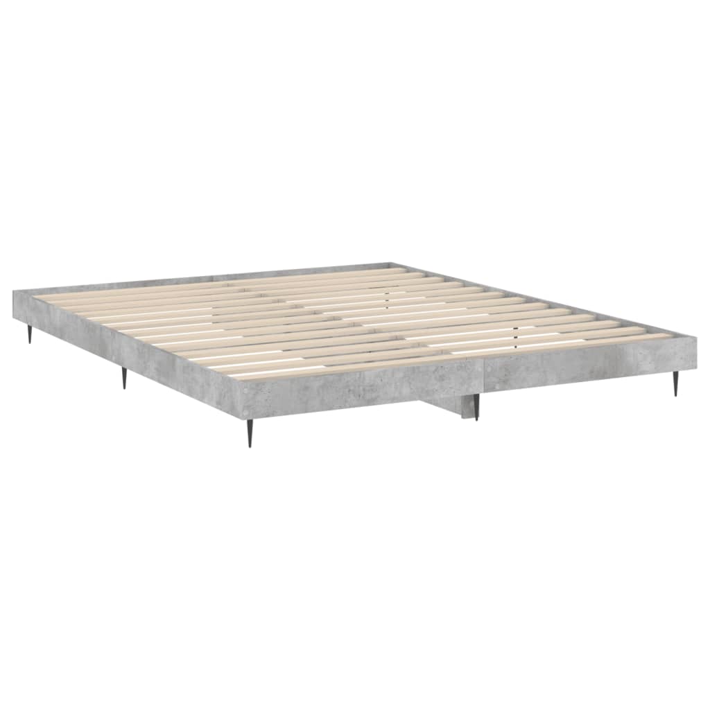 Okvir kreveta boja betona 200x200 cm od konstruiranog drva
