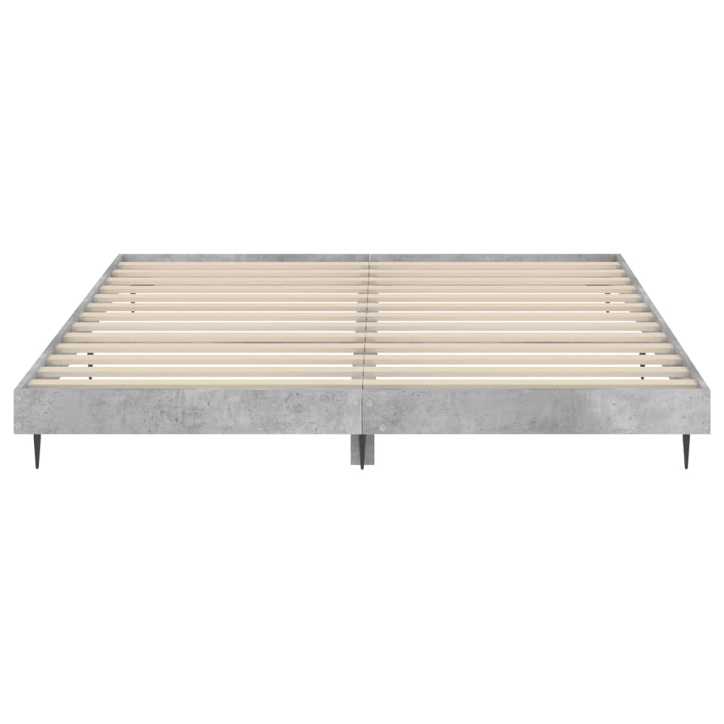 Okvir kreveta boja betona 200x200 cm od konstruiranog drva