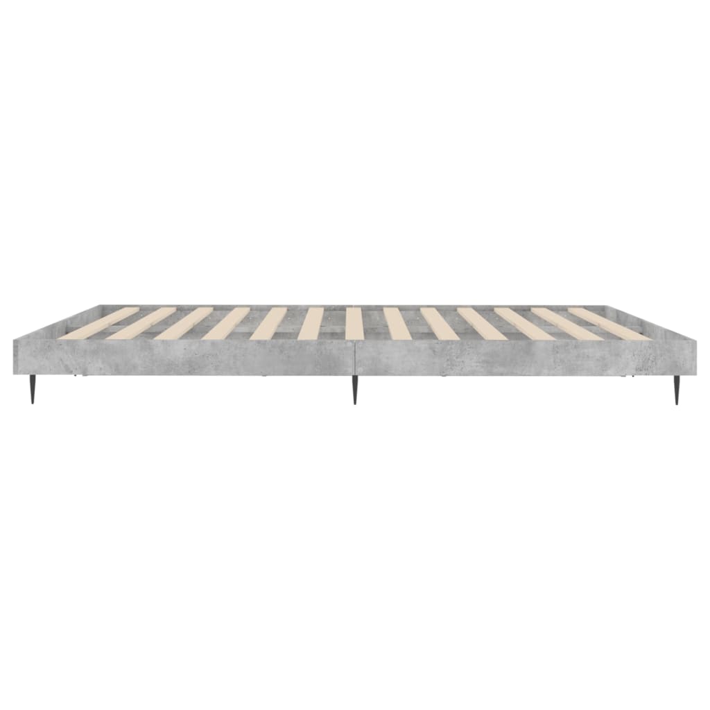 Okvir kreveta boja betona 200x200 cm od konstruiranog drva