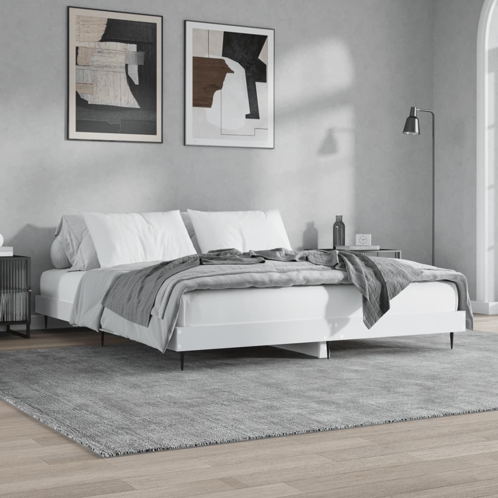 Okvir za krevet bijeli 150x200 cm konstruirano drvo