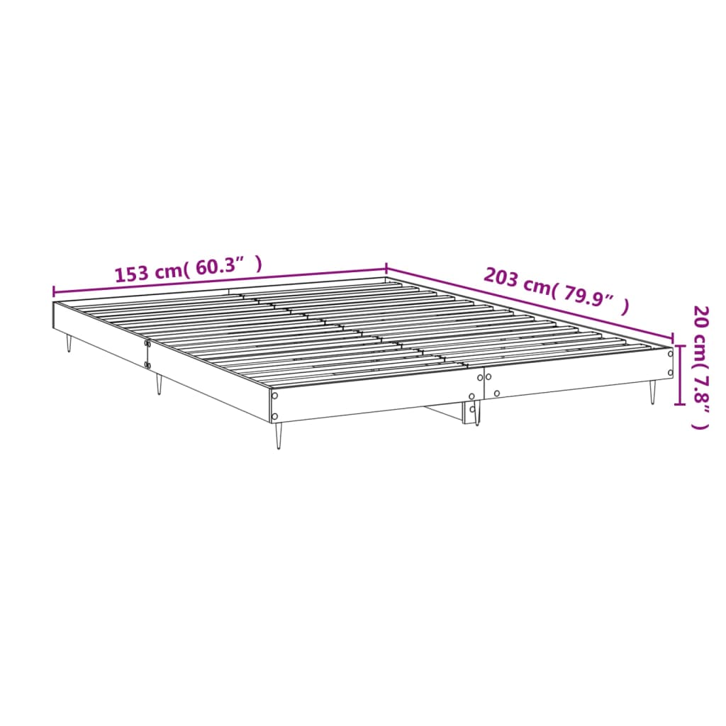 Okvir za krevet bijeli 150x200 cm konstruirano drvo