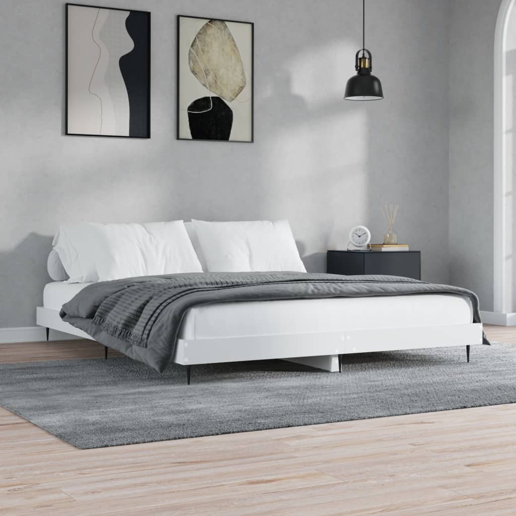 Okvir za krevet bijeli 150x200 cm konstruirano drvo