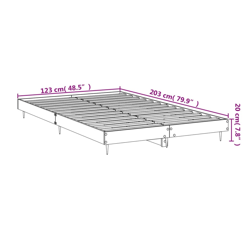 Okvir za krevet bijeli 120 x 200 cm konstruirano drvo