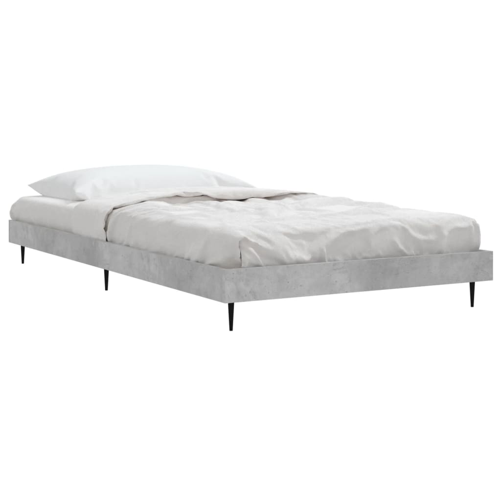 Okvir kreveta boja betona 90x200 cm od konstruiranog drva