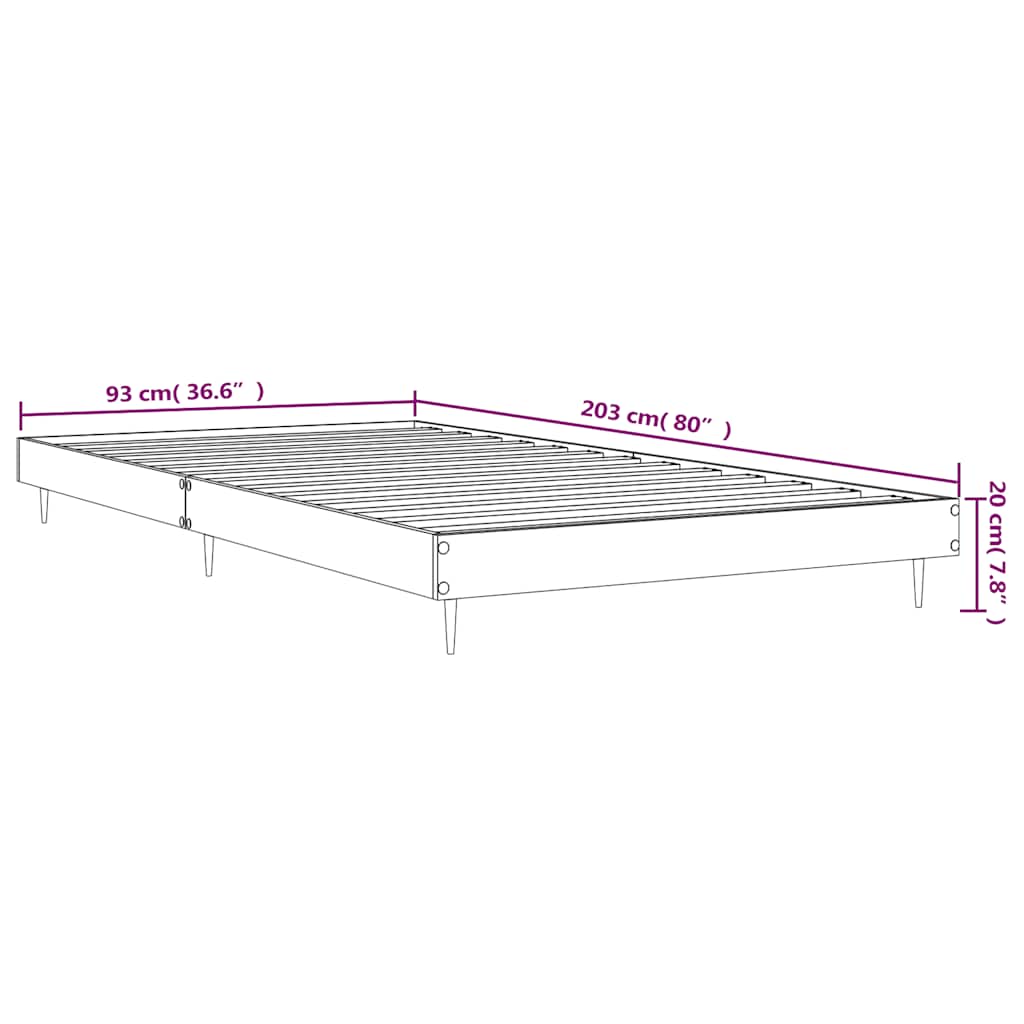 Okvir za krevet boja hrasta 90x200 cm od konstruiranog drva