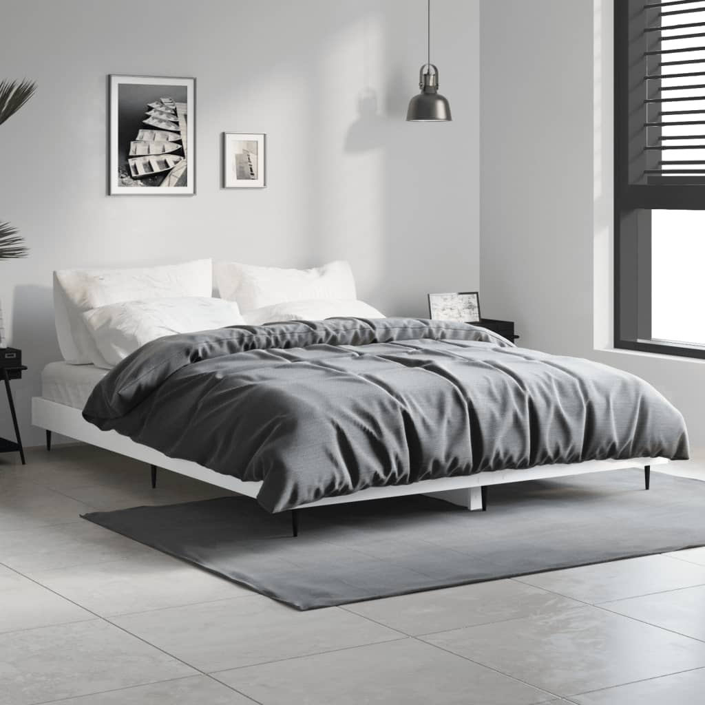 Okvir za krevet bijela 140x190 cm konstruirano drvo