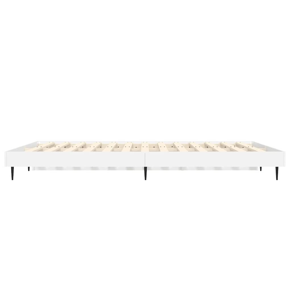 Okvir za krevet visoki sjaj bijeli 140x190 cm konstruirano drvo