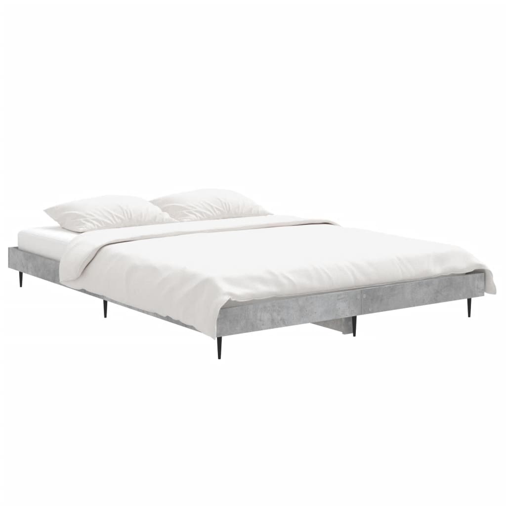 Okvir kreveta boja betona 135 x 190 cm od konstruiranog drva