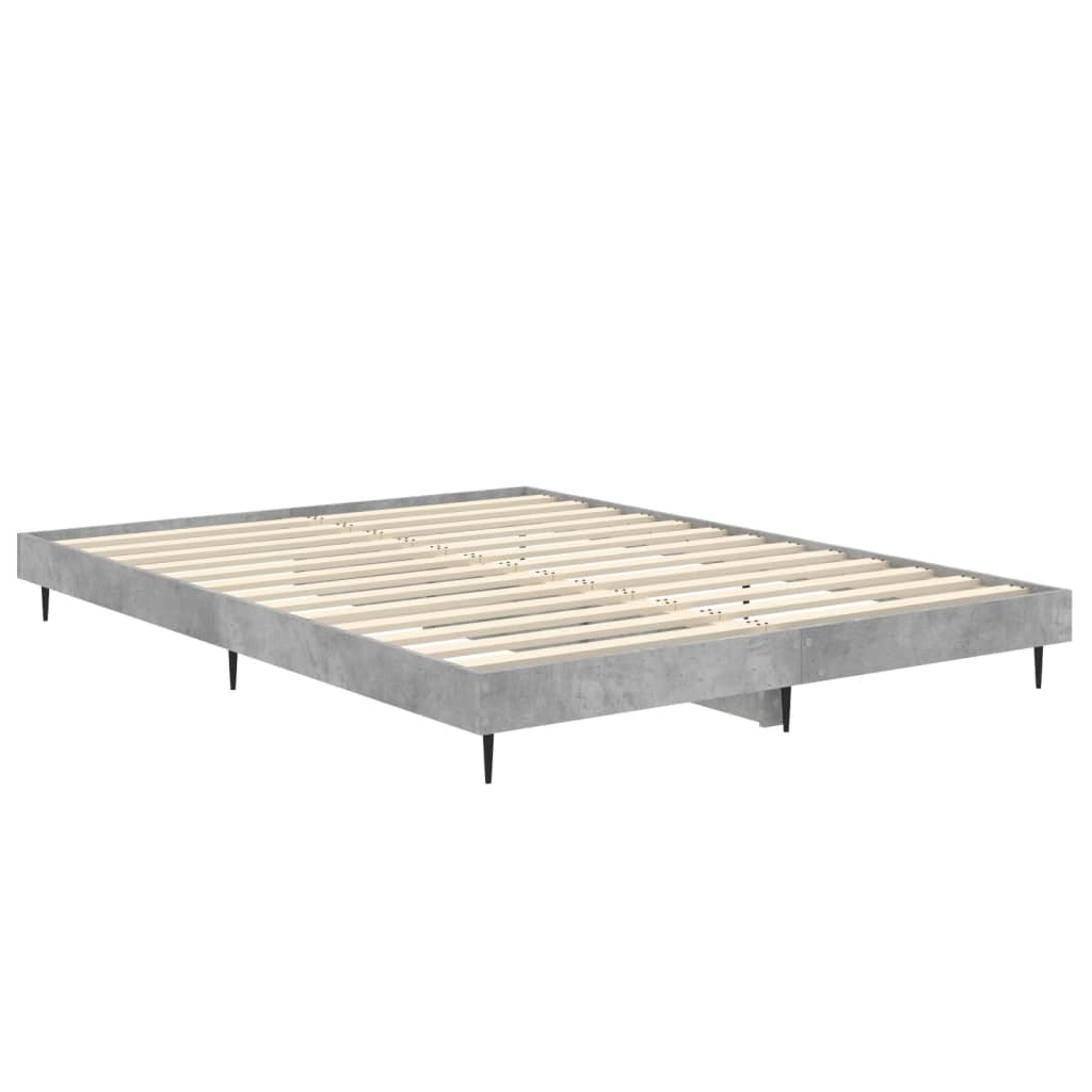 Okvir kreveta boja betona 135 x 190 cm od konstruiranog drva