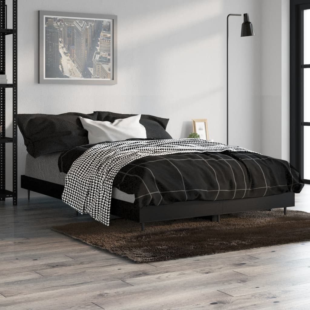 Okvir za krevet crni 120x190 cm konstruirano drvo