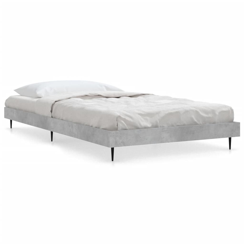 Okvir kreveta boja betona 90 x 190 cm od konstruiranog drva