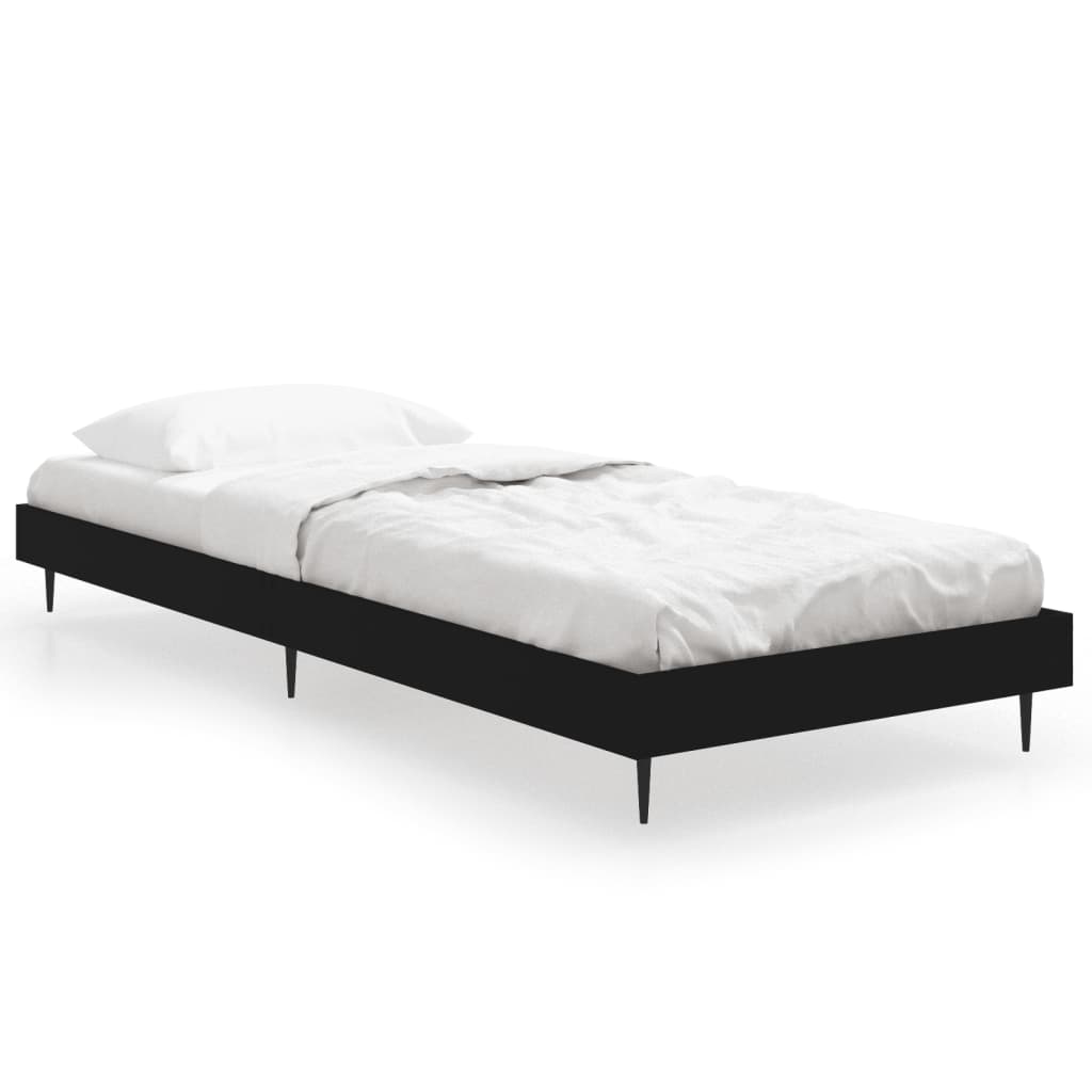 Okvir za krevet crni 75 x 190 cm od konstruiranog drva