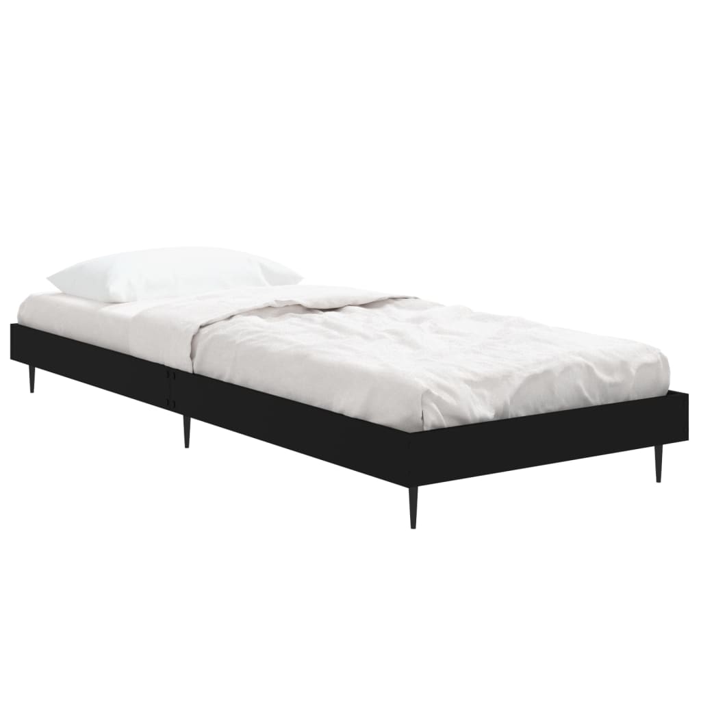 Okvir za krevet crni 75 x 190 cm od konstruiranog drva