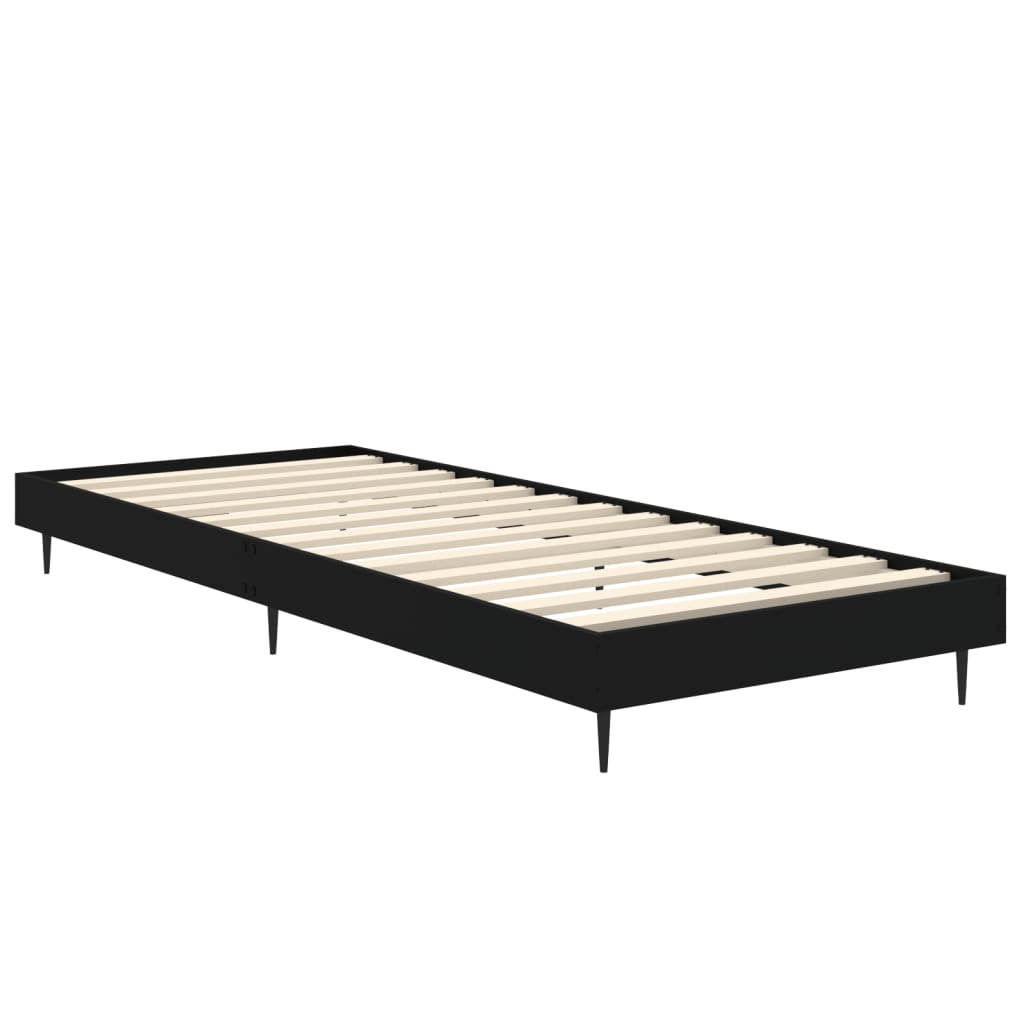 Okvir za krevet crni 75 x 190 cm od konstruiranog drva