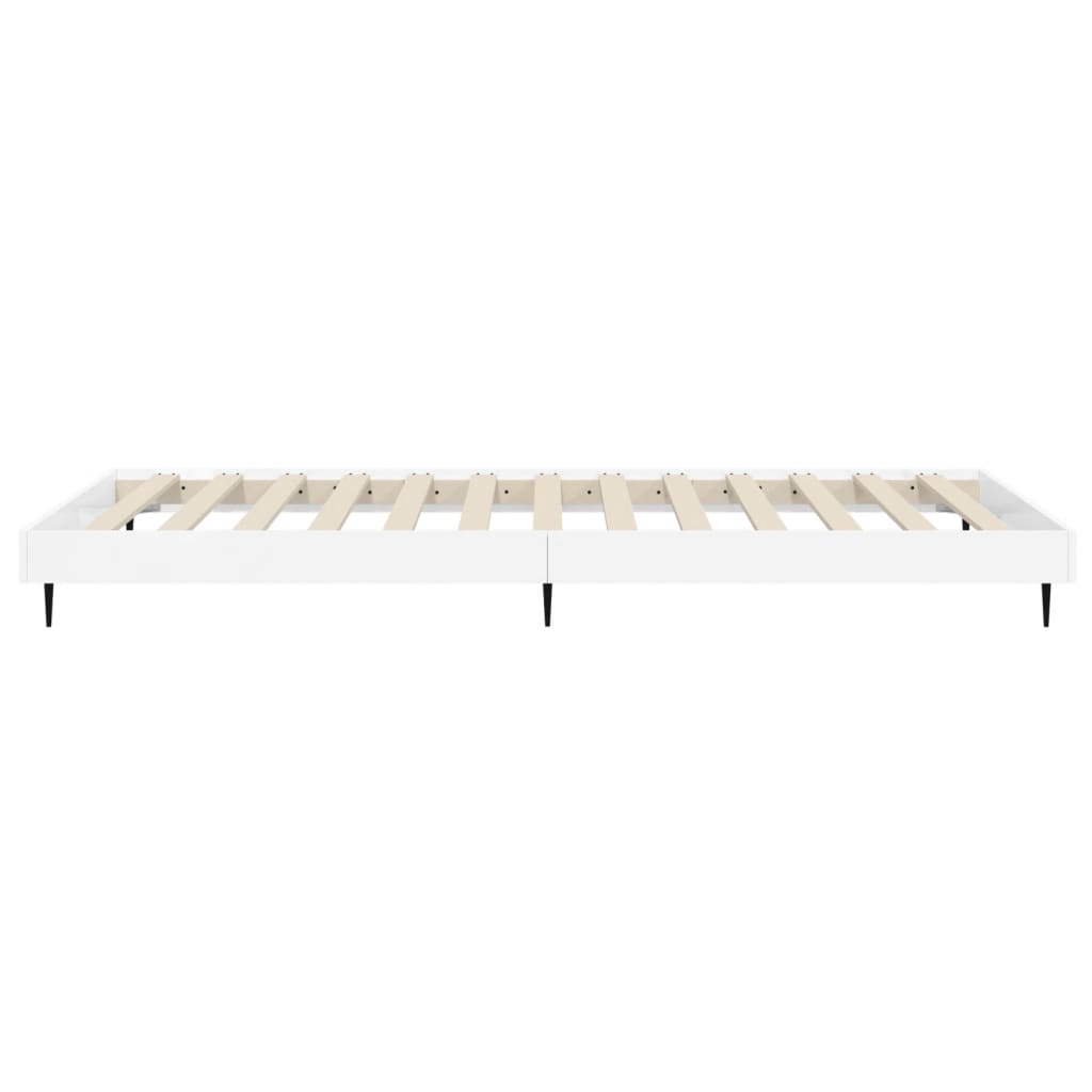 Okvir za krevet visoki sjaj bijeli 75x190 cm konstruirano drvo