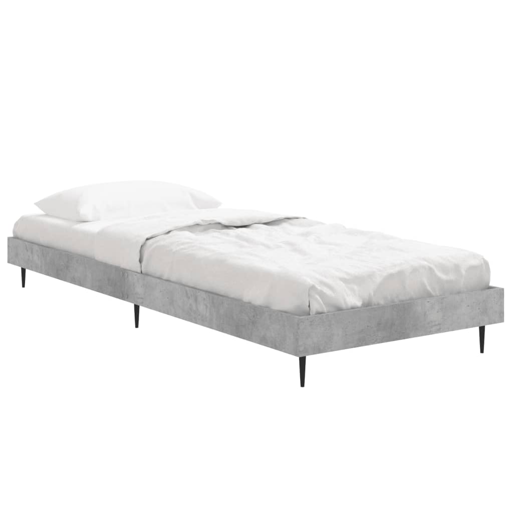 Okvir kreveta boja betona 75x190 cm od konstruiranog drva