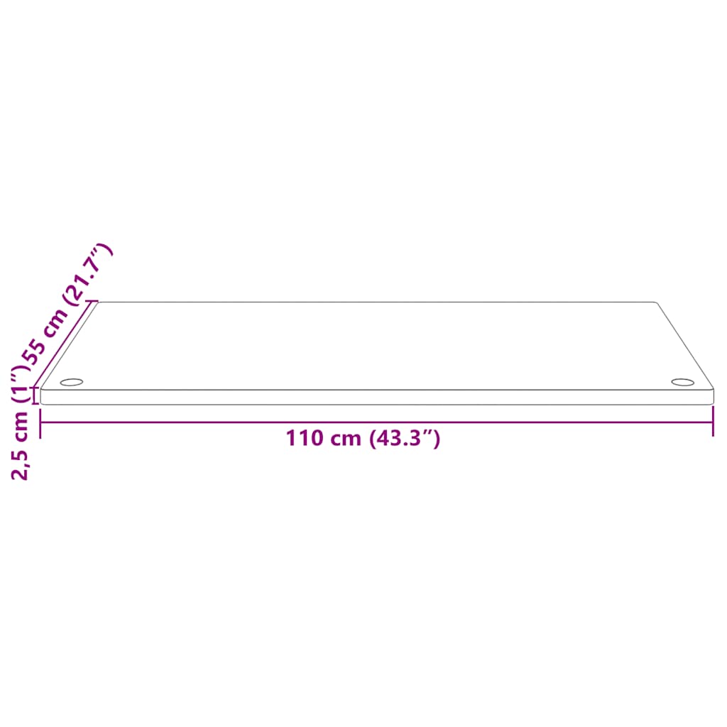 Ploča za radni stol 110 x 55 x 2,5 cm od masivne borovine