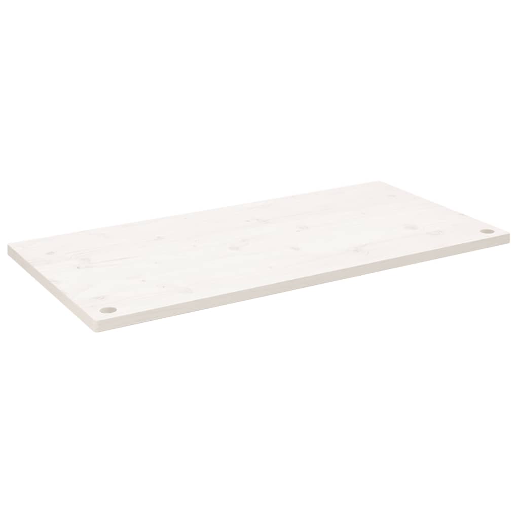 Ploča za radni stol bijela 100x60x2,5 cm od masivne borovine