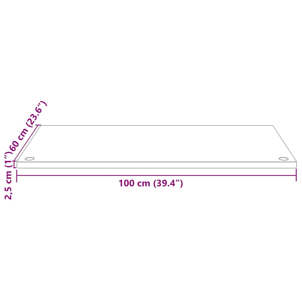 Ploča za radni stol bijela 100x60x2,5 cm od masivne borovine