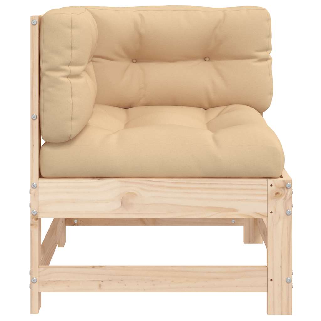 Kutna sofa od masivne borovine s jastucima