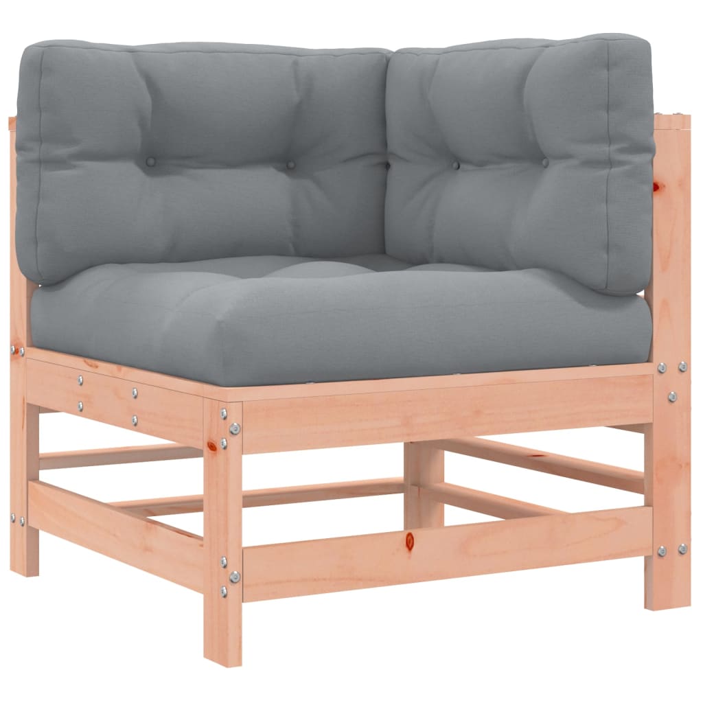 Kutne sofe s jastucima 2 kom od masivnog drva duglazije