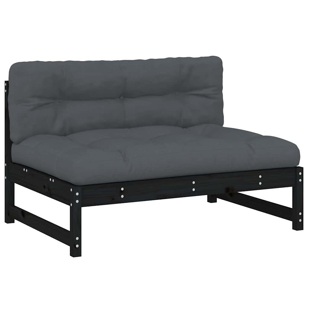 Srednja sofa crni 120x80 cm od masivne borovine