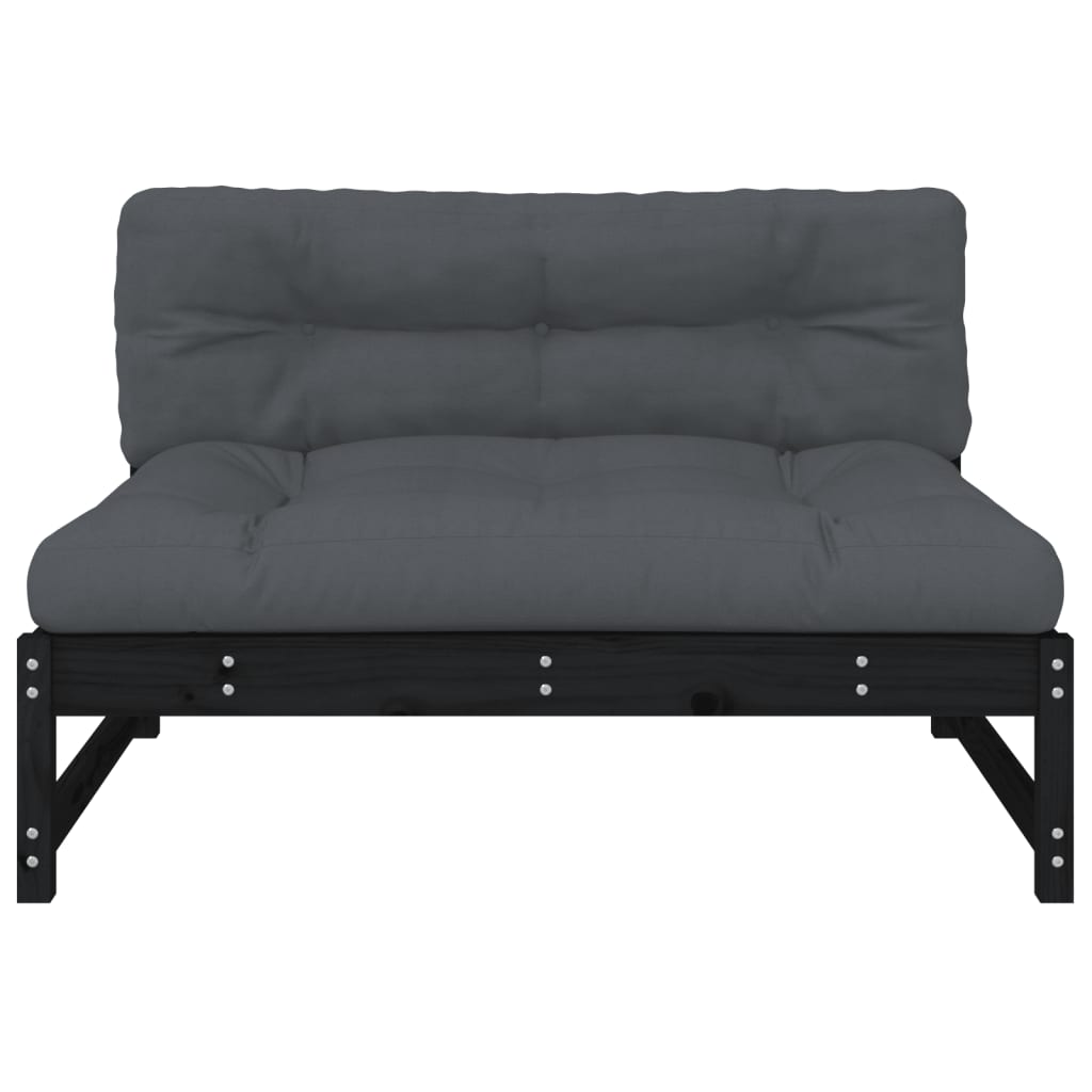 Srednja sofa crni 120x80 cm od masivne borovine
