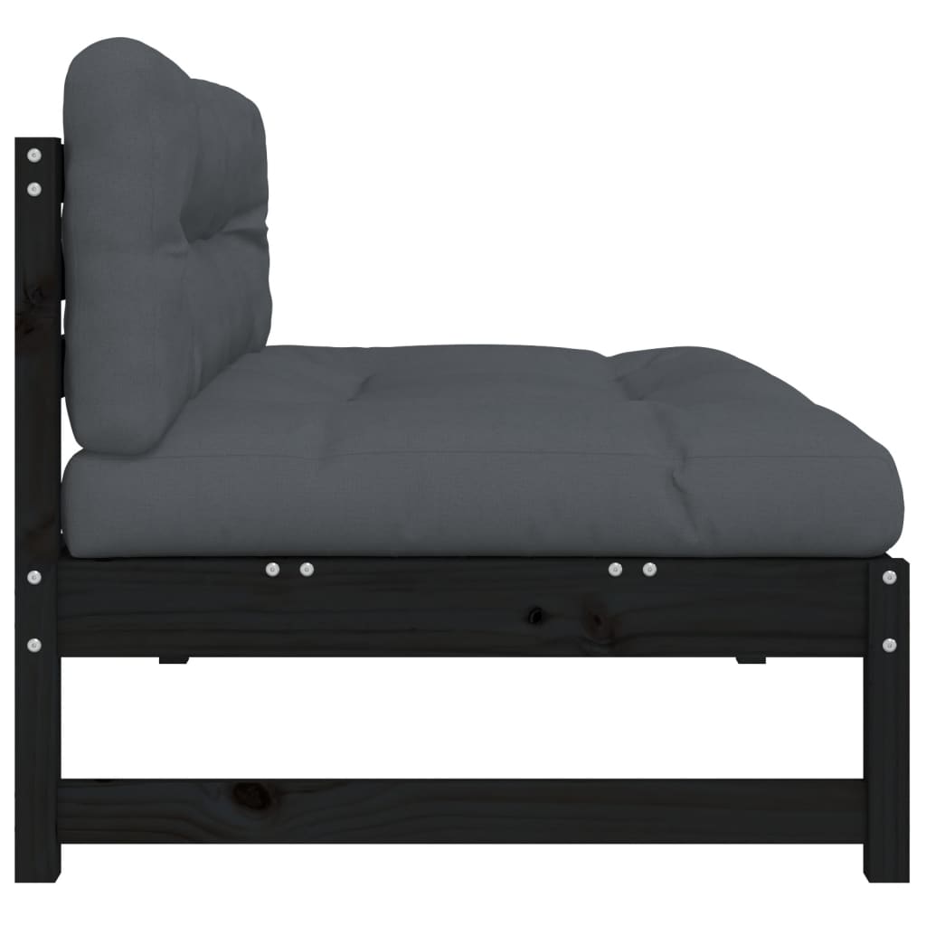 Srednja sofa crni 120x80 cm od masivne borovine