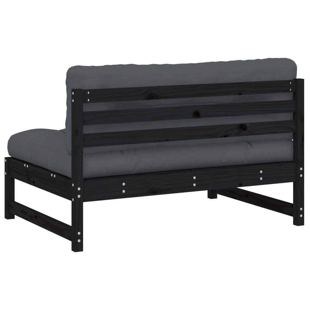 Srednja sofa crni 120x80 cm od masivne borovine