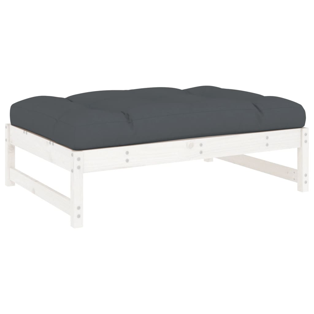 Vrtni tabure bijeli 120 x 80 cm od masivne borovine