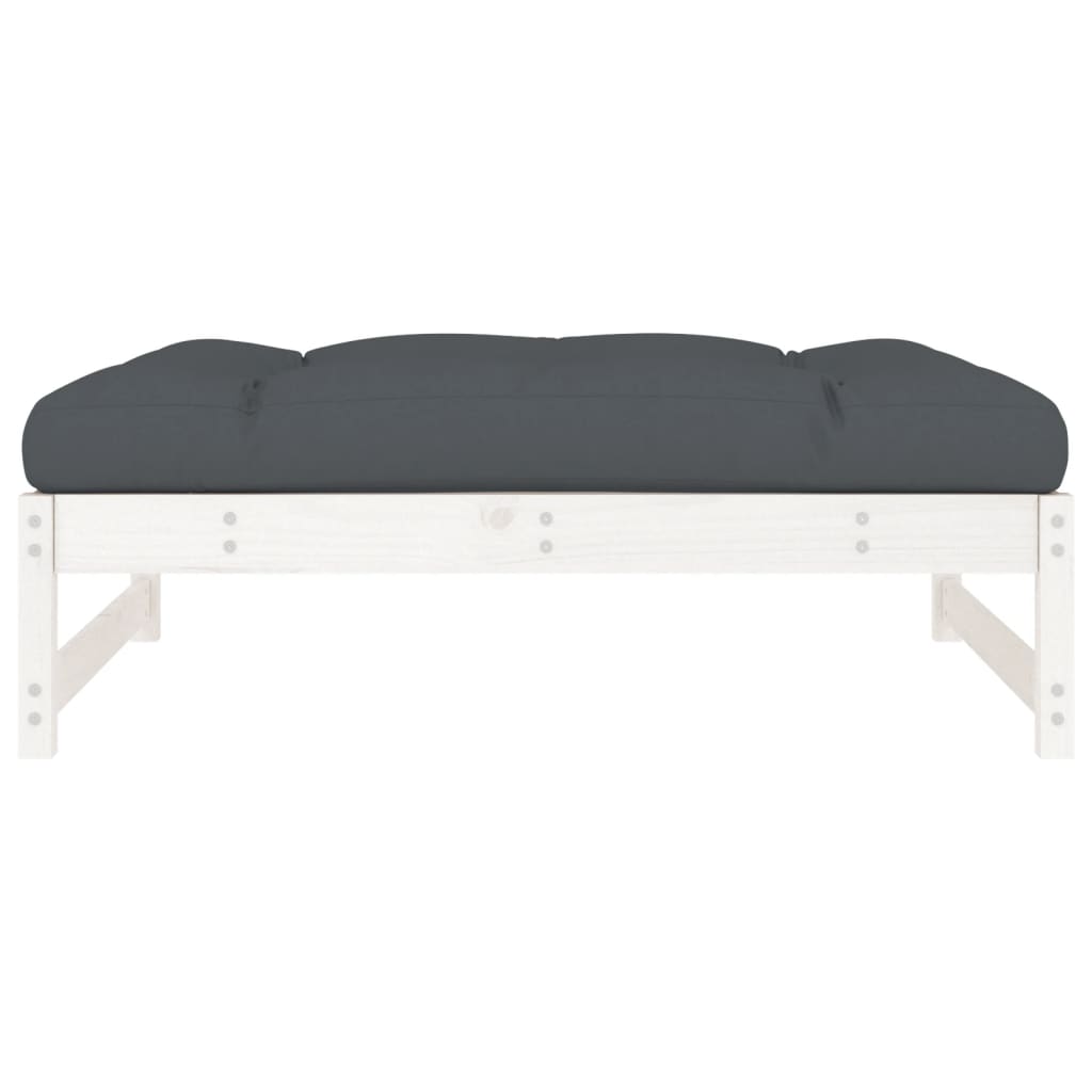 Vrtni tabure bijeli 120 x 80 cm od masivne borovine