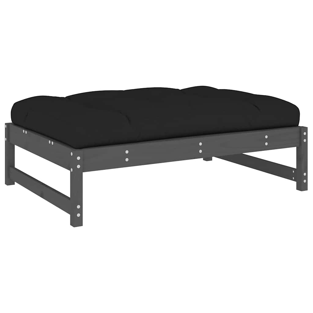 Vrtni tabure sivi 120 x 80 cm od masivne borovine