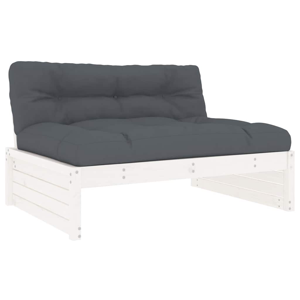 Srednja sofa bijela 120x80 cm od masivne borovine