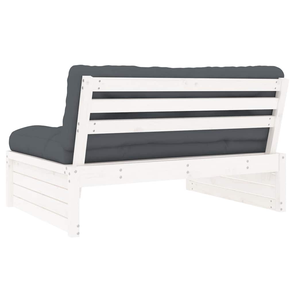 Srednja sofa bijela 120x80 cm od masivne borovine