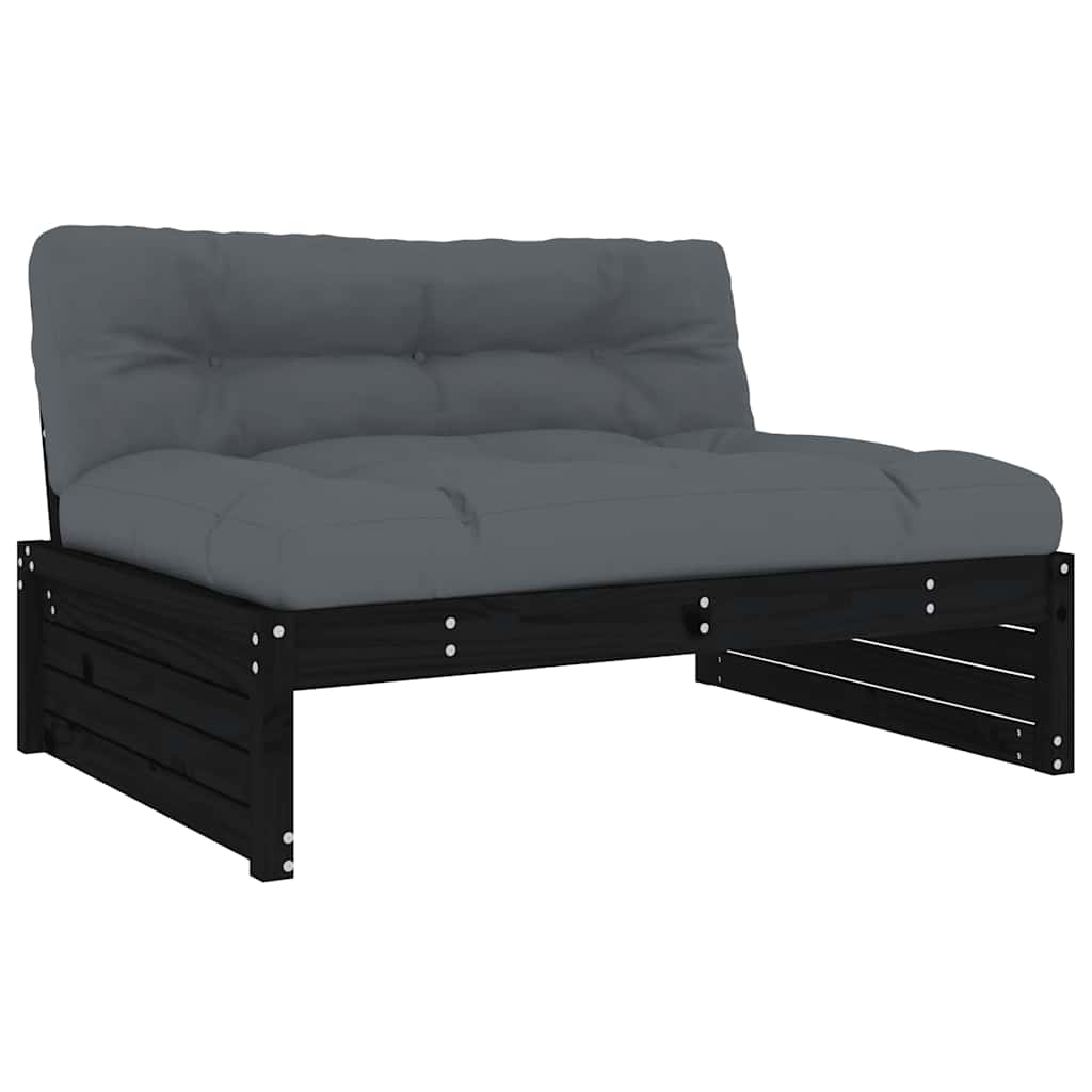 Srednja sofa crni 120x80 cm od masivne borovine