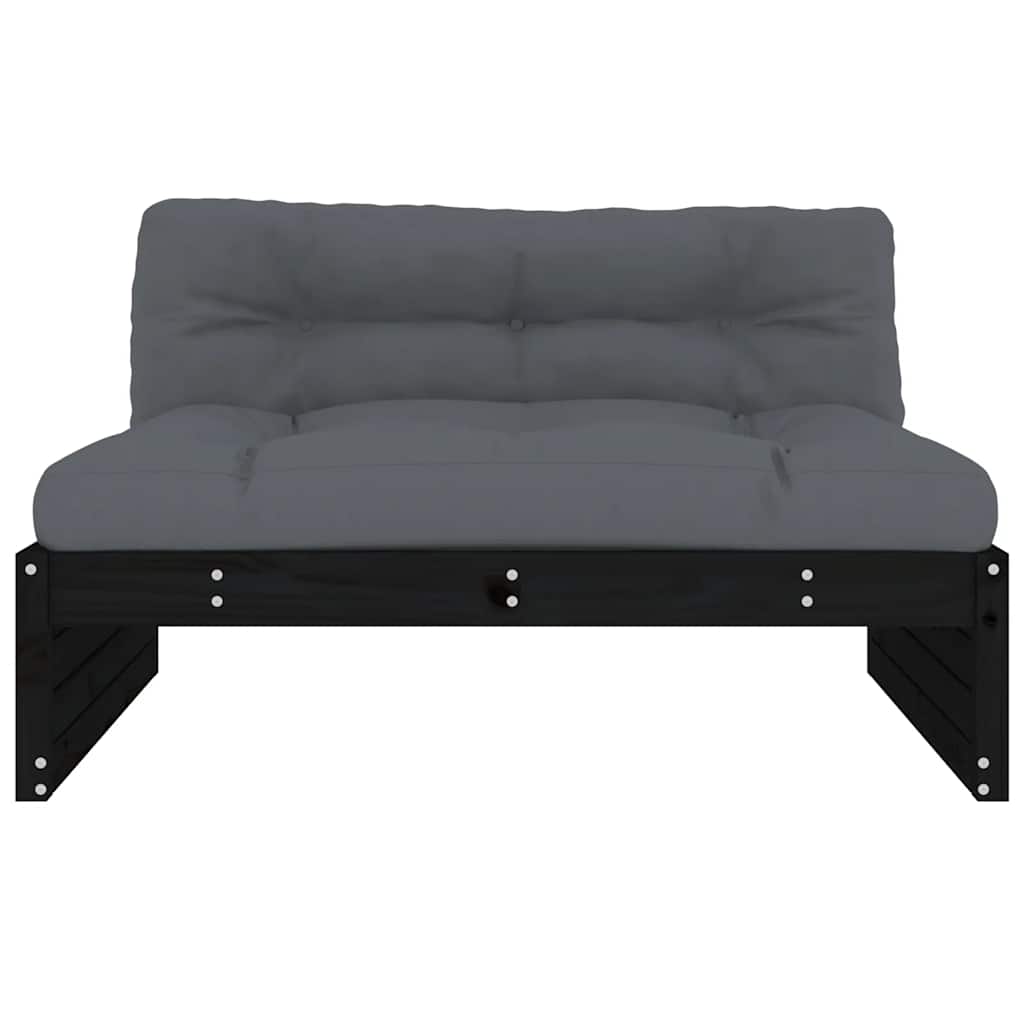 Srednja sofa crni 120x80 cm od masivne borovine