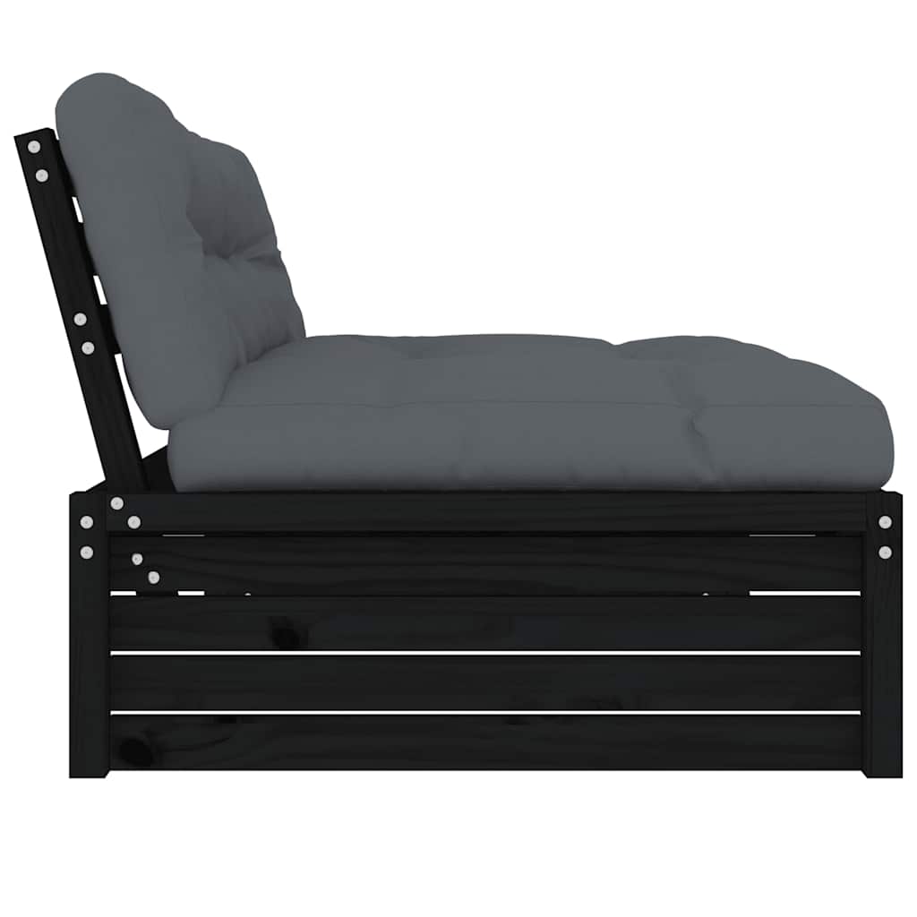 Srednja sofa crni 120x80 cm od masivne borovine