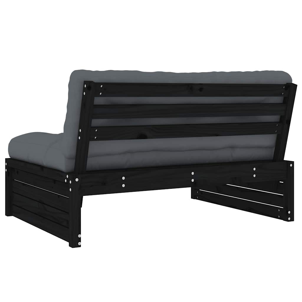 Srednja sofa crni 120x80 cm od masivne borovine