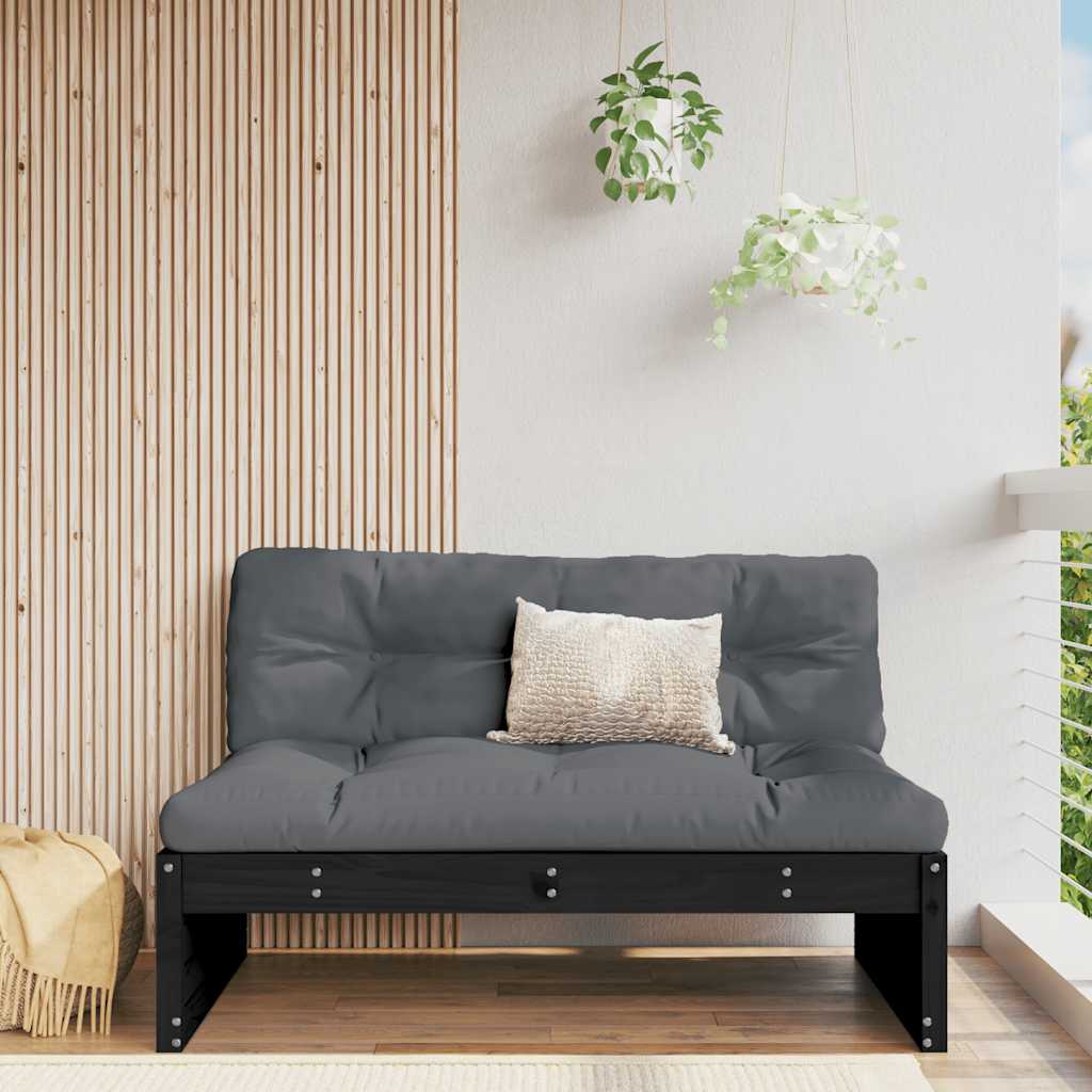 Srednja sofa crni 120x80 cm od masivne borovine