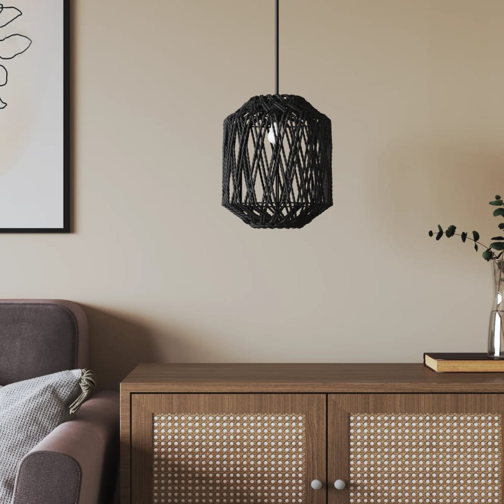Sjenilo za svjetiljku crno Ø 23 x 28 cm od željeza i papira