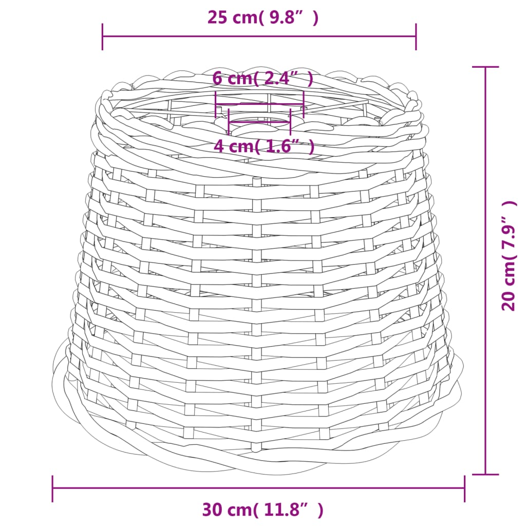 Sjenilo za stropnu svjetiljku bijelo Ø30x20 cm od pruća